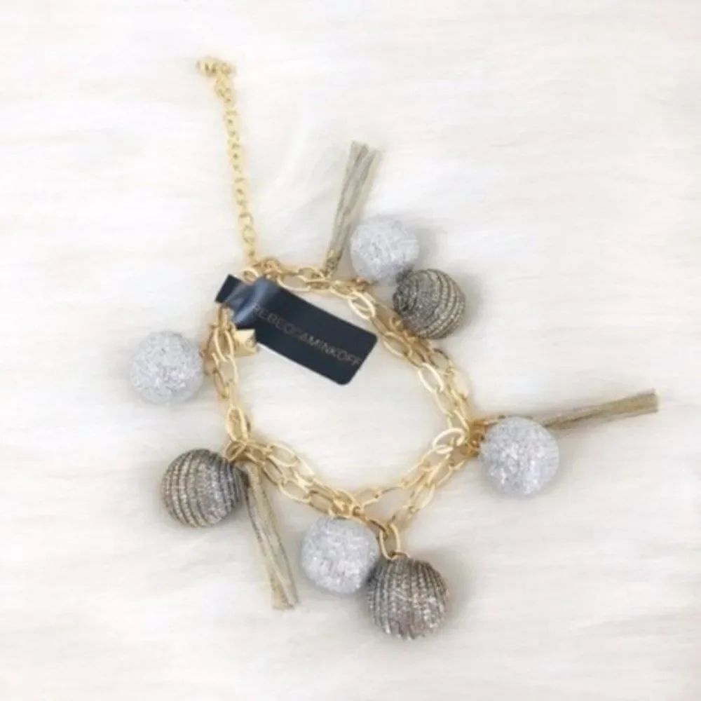 REBECCA MINKOFF Gold Tassel Bracelet